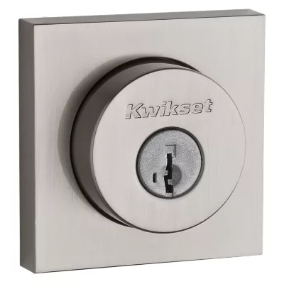 Kwikset 158 Square Deadbolt - Keyed One Side - featuring SmartKey