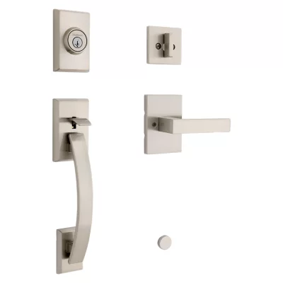 Kwikset Tavaris Handleset with Singapore Lever (Rectangle) - Deadbolt Keyed One Side - featuring SmartKey — manufacturer family view