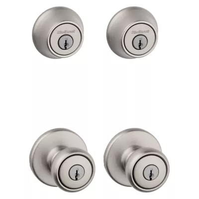 Kwikset Tylo Project Pack - Two Keyed Knobs and Two Keyed One Side Deadbolts - with Pin & Tumbler — manufacturer family view