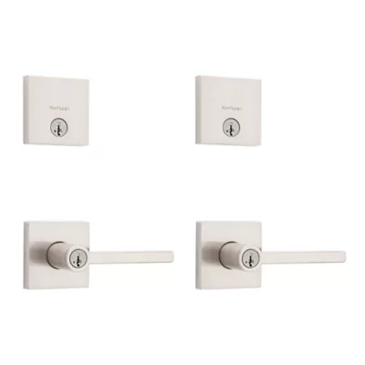 Kwikset Halifax Square Project Pack - Two Keyed Levers and Two Keyed One Side Deadbolts - featuring SmartKey — manufacturer family view
