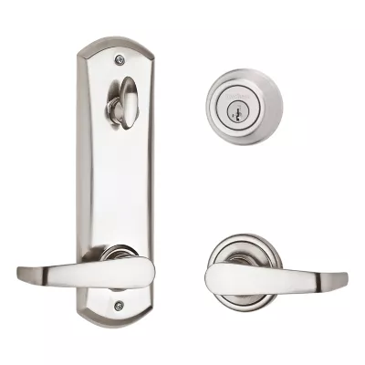 Kwikset Metal Interconnect Levers - Key Control Deadbolt with Kingston Passage Lever