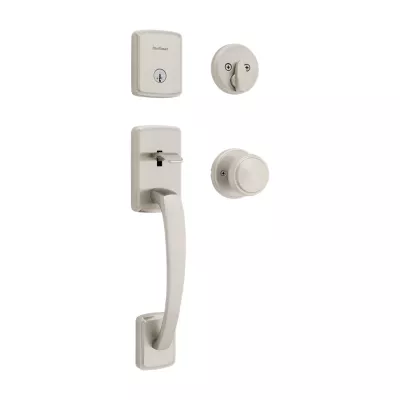 Kwikset Brentford Handleset with Sora Knob (Round) - Deadbolt Keyed One Side - featuring SmartKey — manufacturer family view