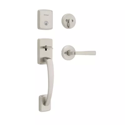 Kwikset Brentford Handleset with Trafford Lever - Deadbolt Keyed One Side - featuring SmartKey — manufacturer family view