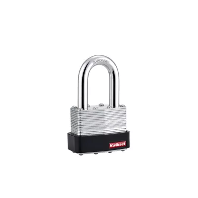 Kwikset 2 in Laminated Steel Padlock with 1-1/2 in Hardened Steel Shackle — manufacturer family view