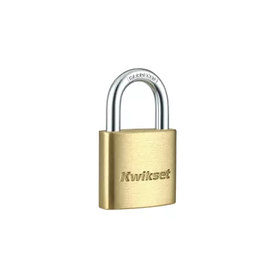 Kwikset 1-3/16 in Brass Padlock with 5/8 in Hardened Steel Shackle — manufacturer family view