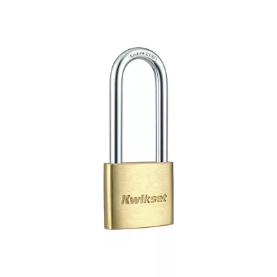 Kwikset 1-9/16 in Brass Padlock with 2 in Hardened Steel Shackle — manufacturer family view