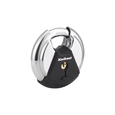 Kwikset 3-1/8 in Discus Padlock with Boron Carbide Shackle — manufacturer family view