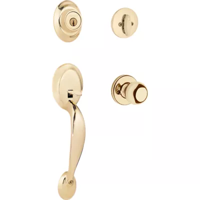 Kwikset Dakota Handleset with Polo Knob - Deadbolt Keyed One Side - with Pin & Tumbler — manufacturer family view