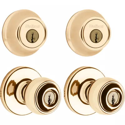 Kwikset Polo Project Pack - Two Keyed Knobs and Two Keyed One Side Deadbolts - with Pin & Tumbler — manufacturer family view