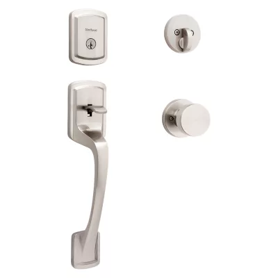 Kwikset Prague Handleset with Pismo Knob (Round) - Deadbolt Keyed One Side - featuring SmartKey — manufacturer family view