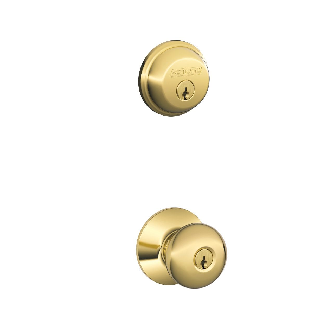 Schlage Single Cylinder Deadbolt and Plymouth Knob Keyed Entry Lock — manufacturer family view