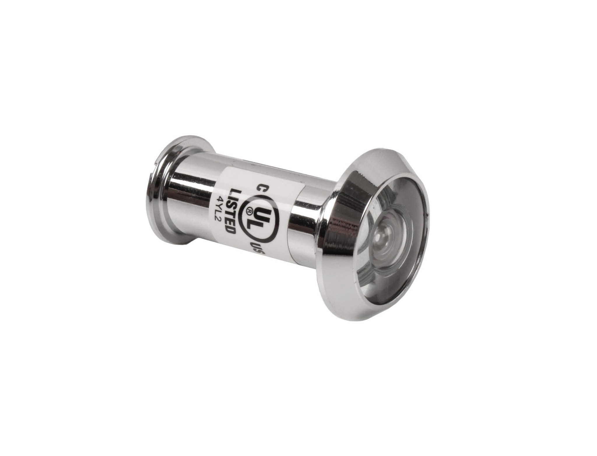 Pamex UL 90 Min 180° Door Viewer, 9/16” Hole, Size: 1-3/8” ~ 2-1/4” in Polished Chrome