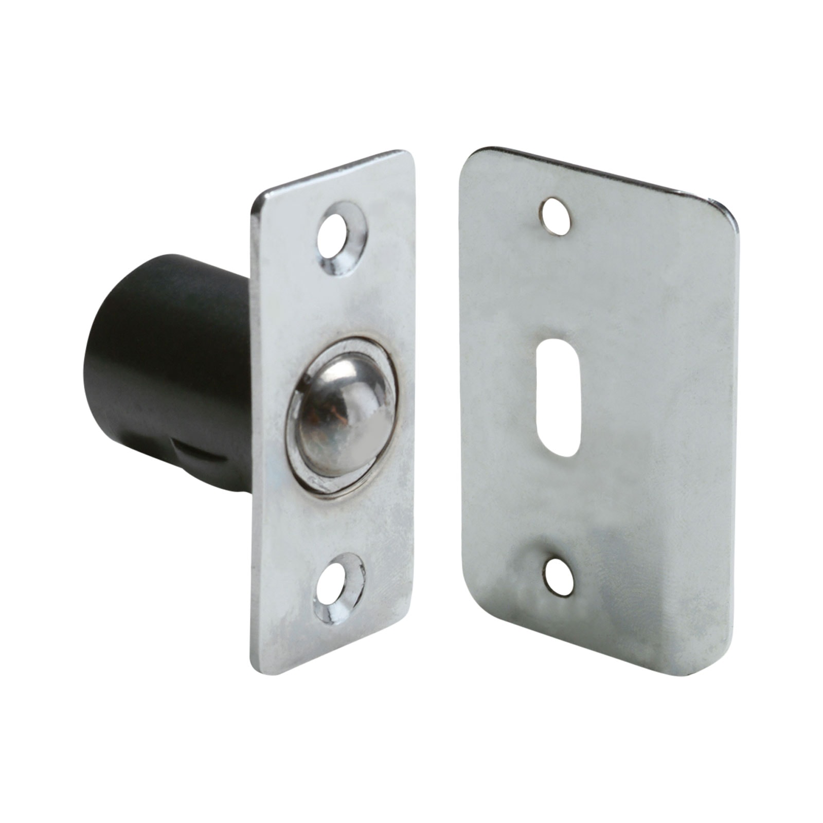 Pamex Adj. Ball Catch w/Radius Corner Face/Strike in Polished Chrome