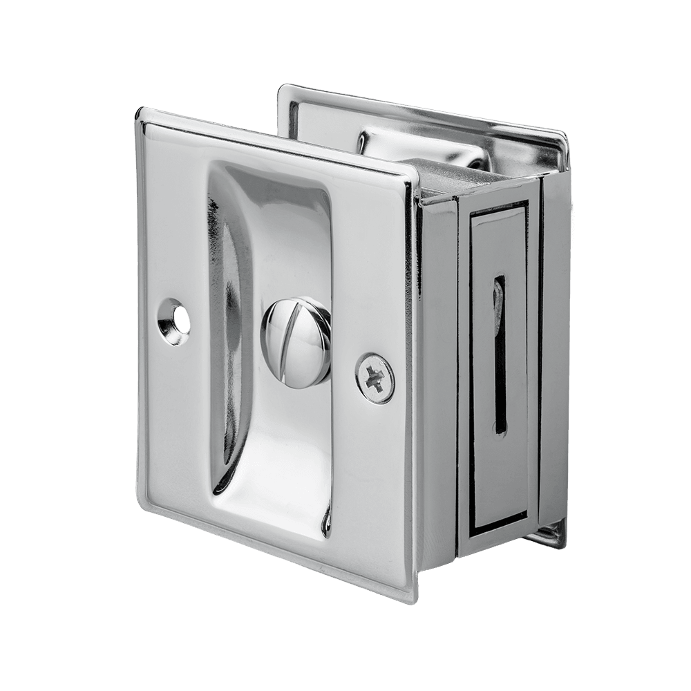 Pamex Sliding Door Lock (Kwikset Style) in Polished Chrome