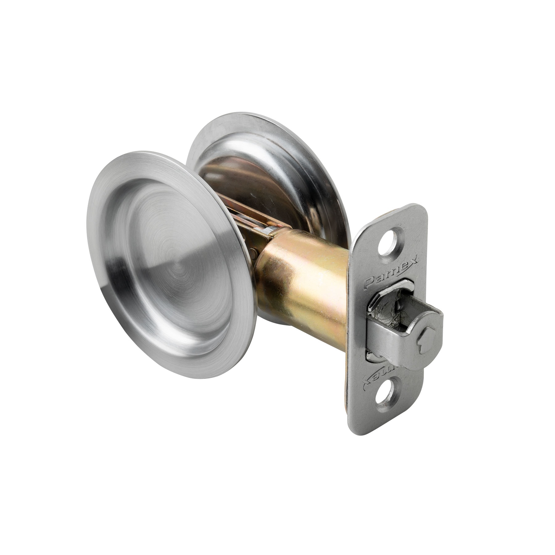 Pamex Round Pocket Door Lock in Polished Chrome