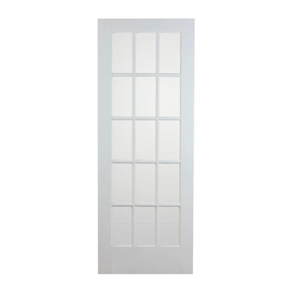 Pine 18-Lite French Door with Ovolo Sticking - Primed, Clear Glass, 1-3/8" x 30" x 96" interior door