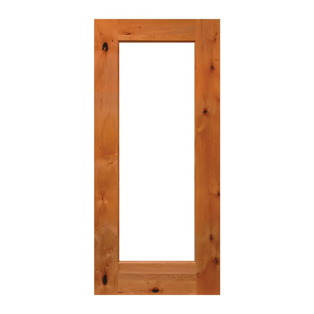 Knotty Alder 5000 Full Lite Open Rim Stile and Rail Door interior door