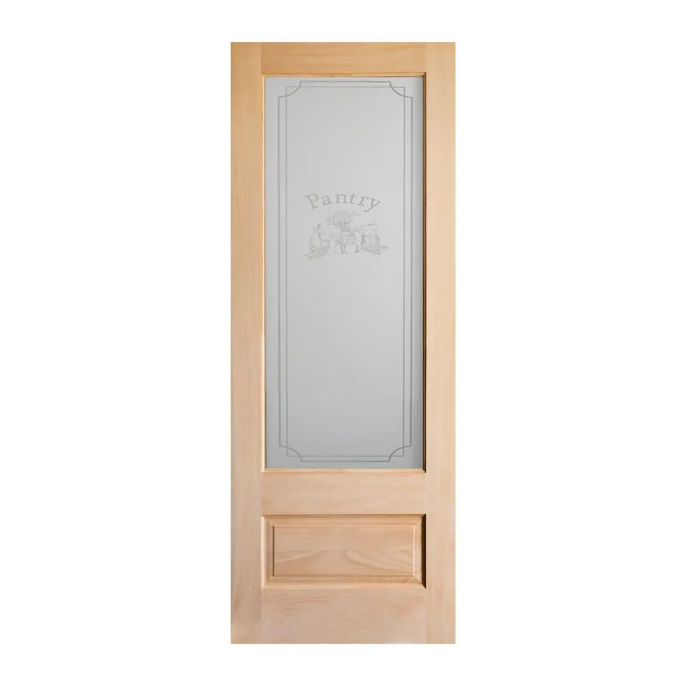 Hemlock Lited Pantry Door 1 Lite Over 1 Bottom Panel with Ovolo Sticking - 1-3/8" interior door