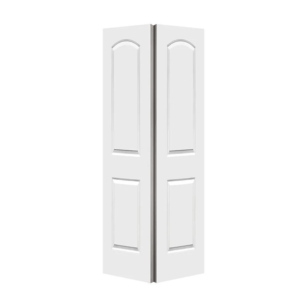 Steves & Sons Bifold 2 Panel Roundtop Molded Door - 1-3/8" interior door