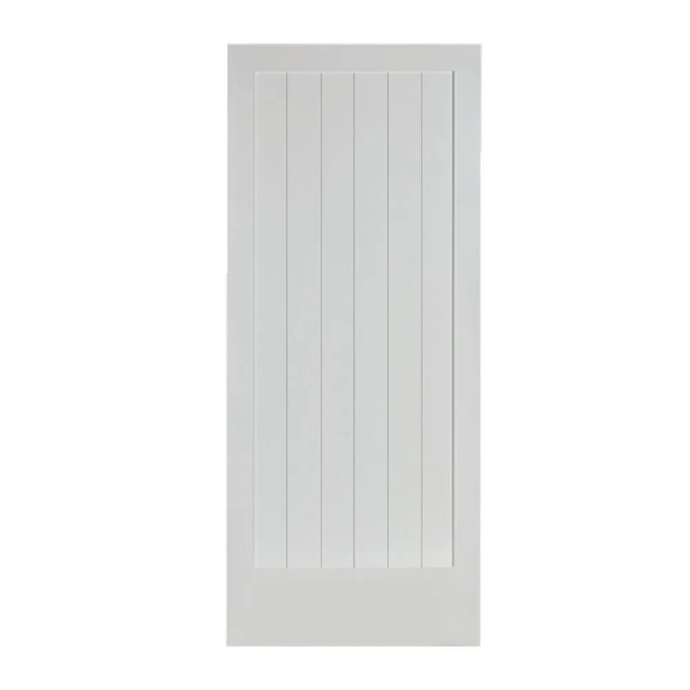 1 Panel V-Groove Barn Door with Square Sticking - Primed, 1-3/8" interior door