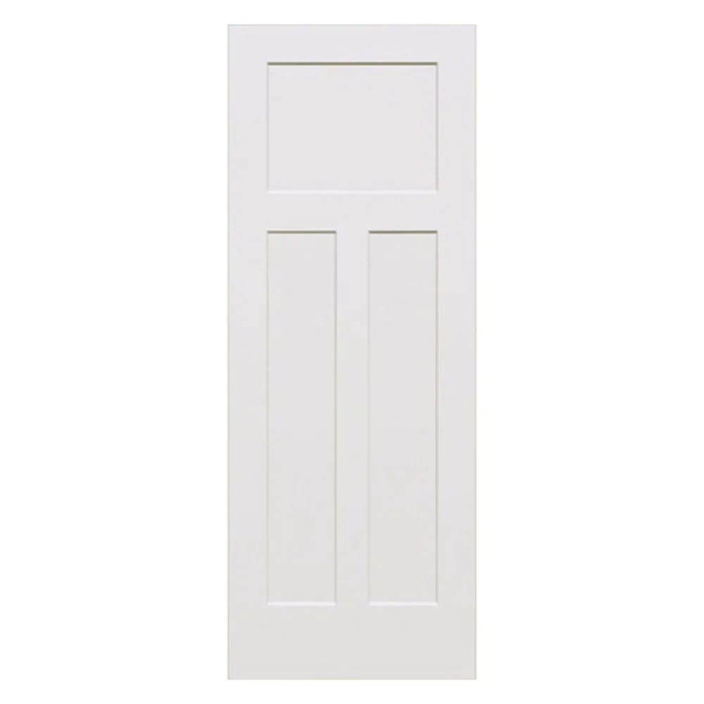 3-Panel Shaker Stile and Rail Interior Door with Square Sticking - Primed interior door