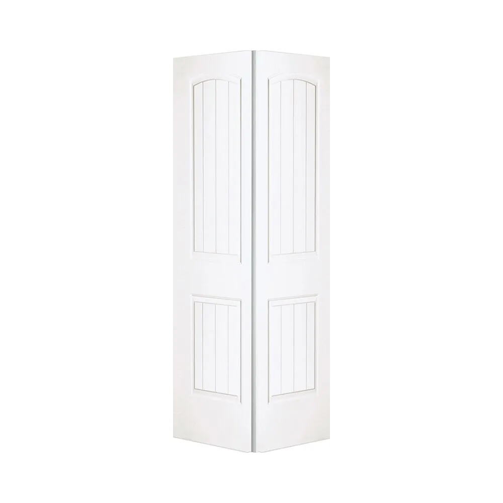 Steves & Sons Bifold 2 Panel Roundtop Plank Molded Door - 1-3/8" interior door