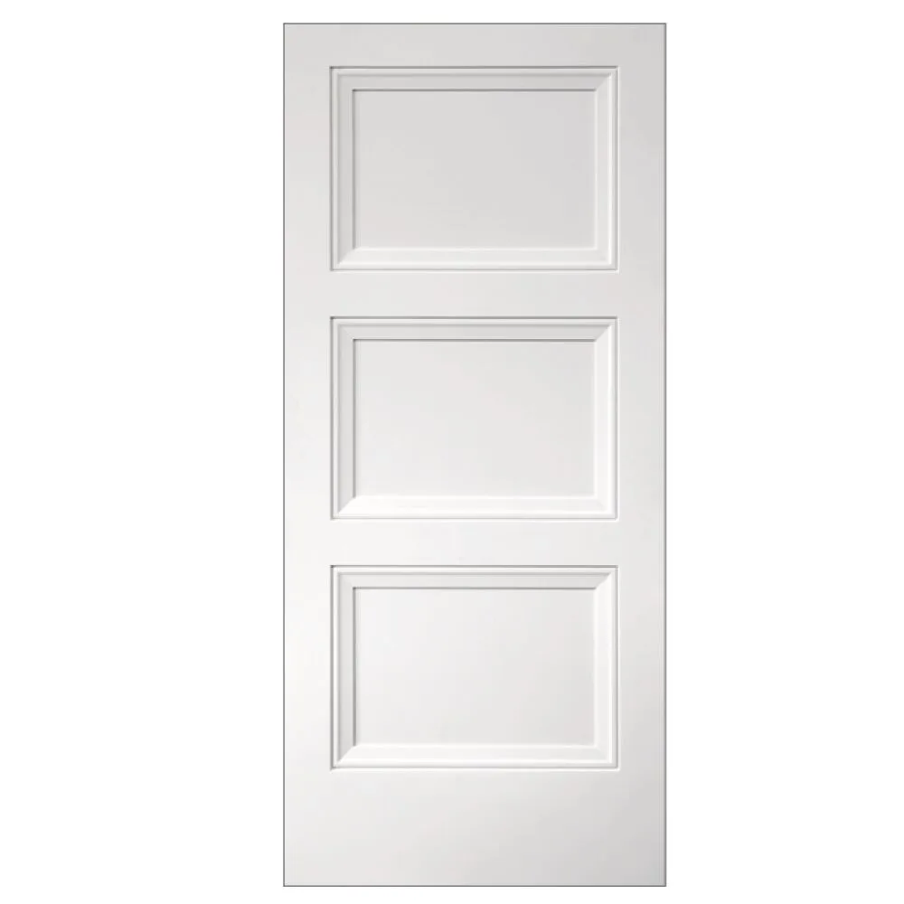 3 Panel Flat Interior Door - Multi-Step Sticking - Primed interior door