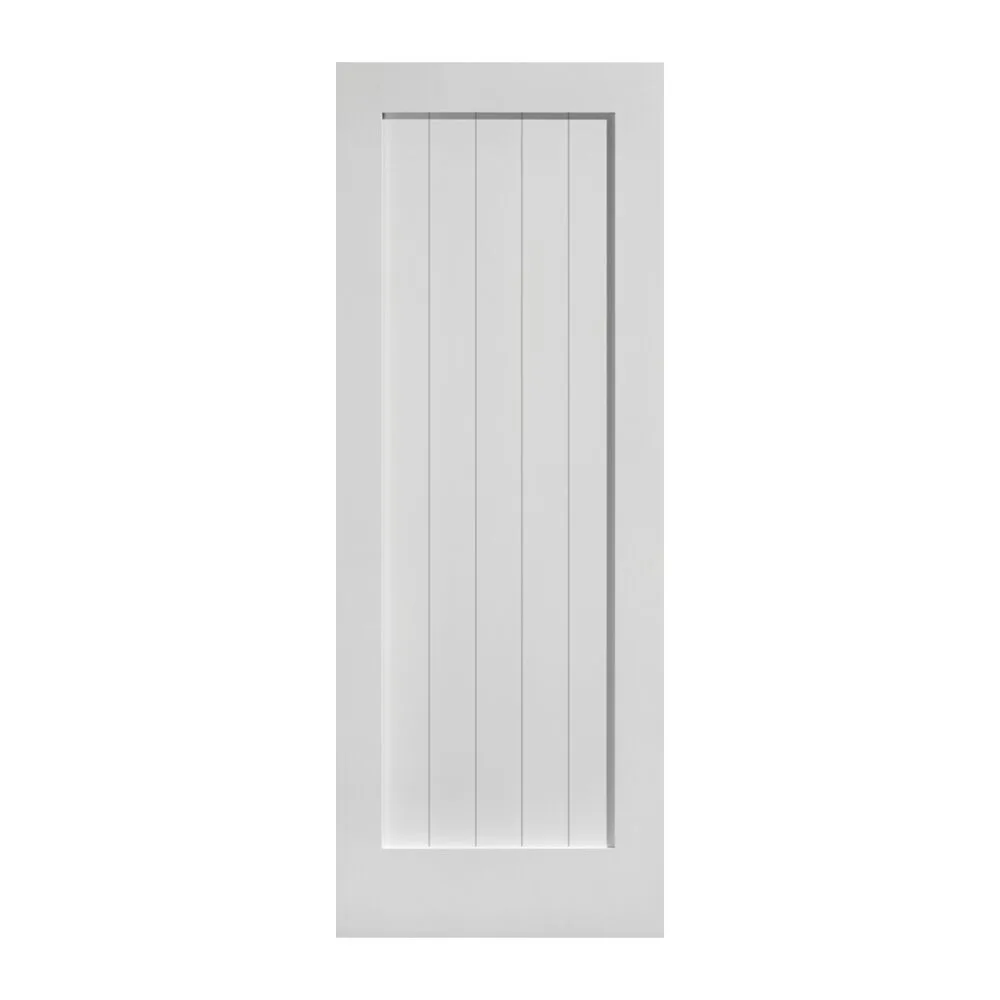 1-Panel Square Top Shaker V-Groove Stile and Rail Door with Square Sticking - Primed - 1-3/8" interior door