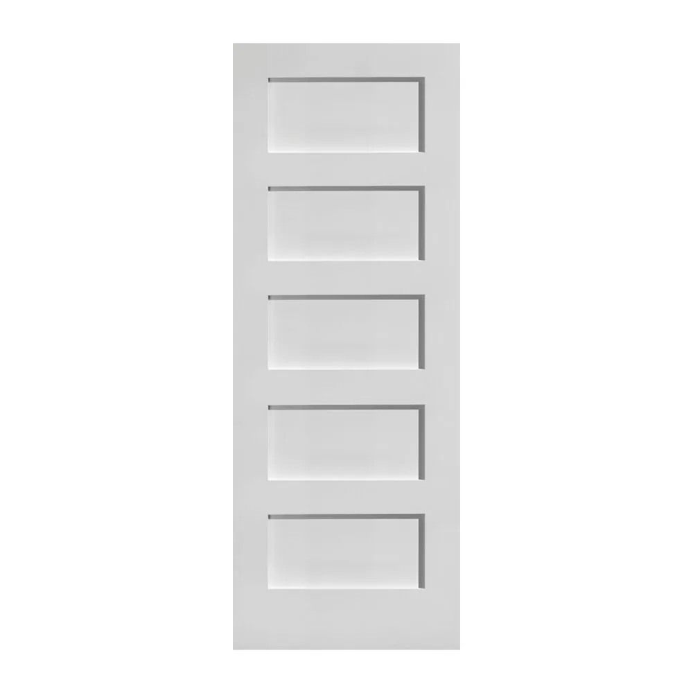 6 Panel Equal Shaker Stile and Rail Interior Door with Square Sticking - Primed interior door