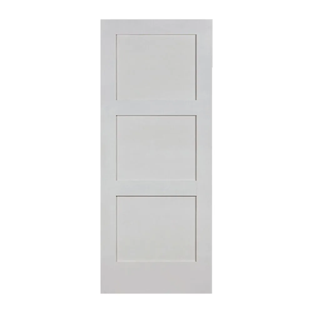 3-Panel Equal Shaker Stile and Rail Interior Door with Square Sticking - Primed - 20 Minute Fire Rated, 1-3/4" interior door