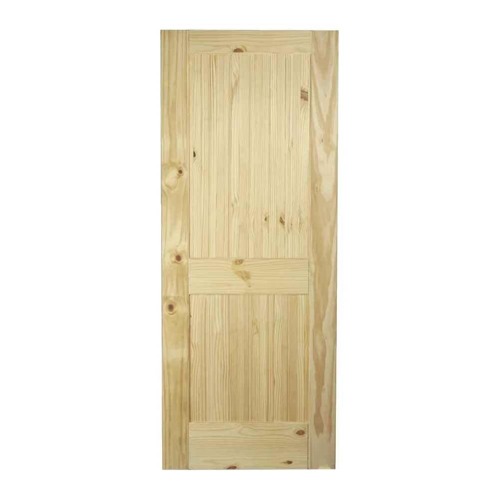 Knotty Pine 2-Panel Square Top V-Groove Door with Square Sticking interior door