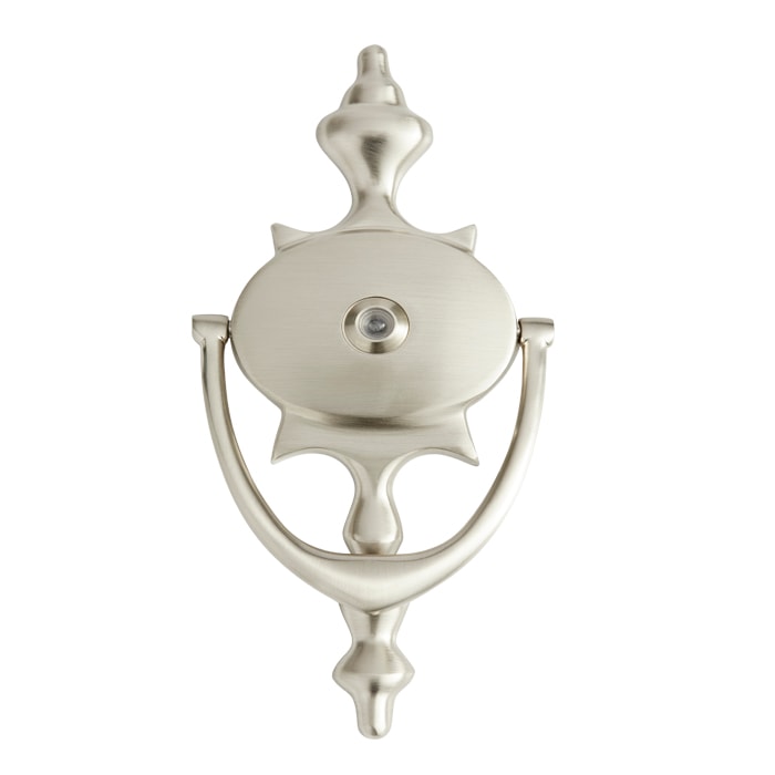 Colonial Door Knocker w/Viewer in Satin Nickel