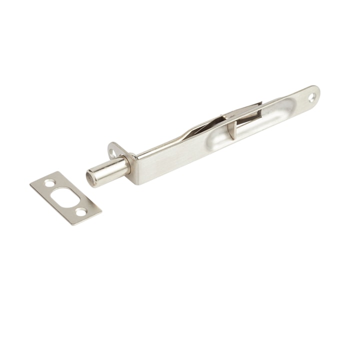 Flush Bolt Round Corner in Satin Nickel