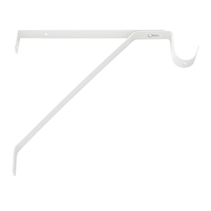 H.D. Adjustable Shelf and Rod Support Bracket in White Powder-Coated Steel