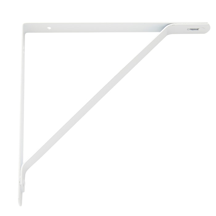 H.D. Fixed Shelf Support Bracket - No Hook in White Powder-Coated Steel