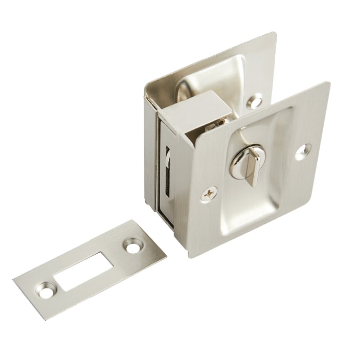 Sliding Door Lock Privacy in Satin Nickel