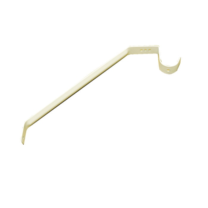 Single-Leaf Shelf & Rod Support Bracket in White Powder-Coated Steel
