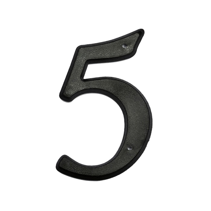 5" Plastic House Numbers in Matte Black