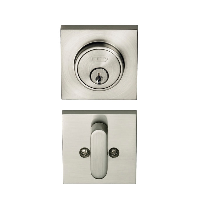 U.L. Square Low-Profile Deadbolts in Satin Nickel