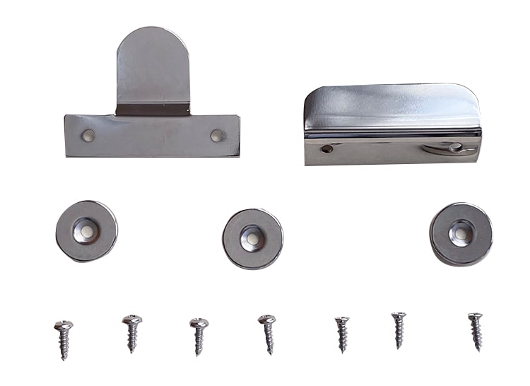 Magnetic Catch - 2 Brackets in Satin Nickel