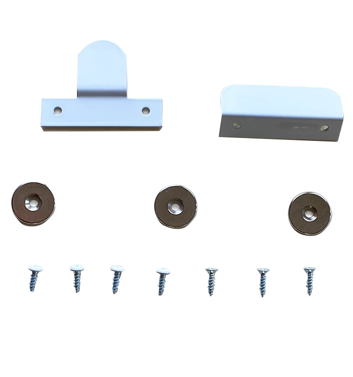 Magnetic Catch - 2 Brackets Bulk Pack in White Powder-Coated Steel