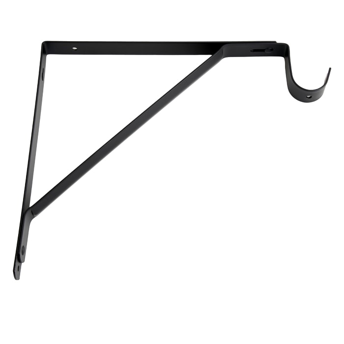 H.D. Fixed Shelf and Rod Support Bracket in Matte Black