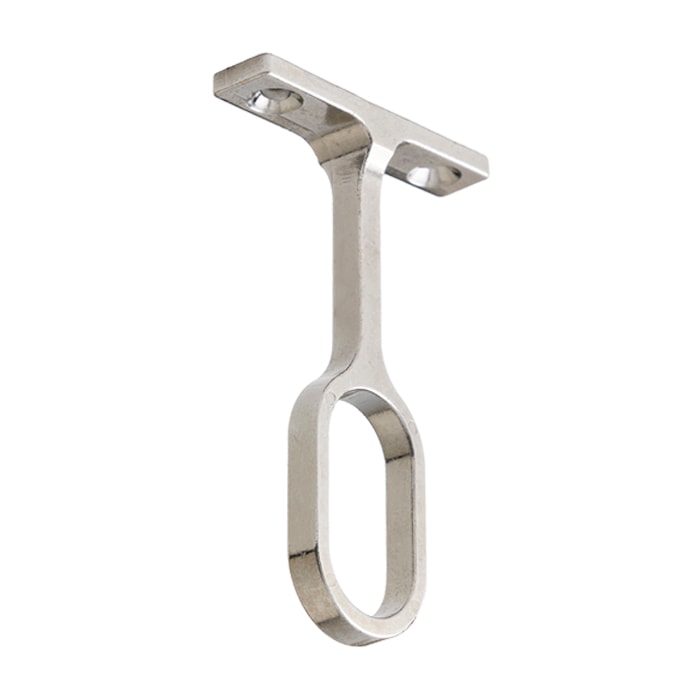 Oval Closet Rod Center Supports in Satin Nickel