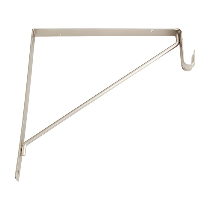Shelf and Rod Support Bracket for Oval Closet Rod in Satin Nickel