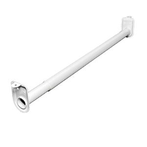 Steel Adjustable Closet Rod - White Powder-Coated in White Powder-Coated Steel