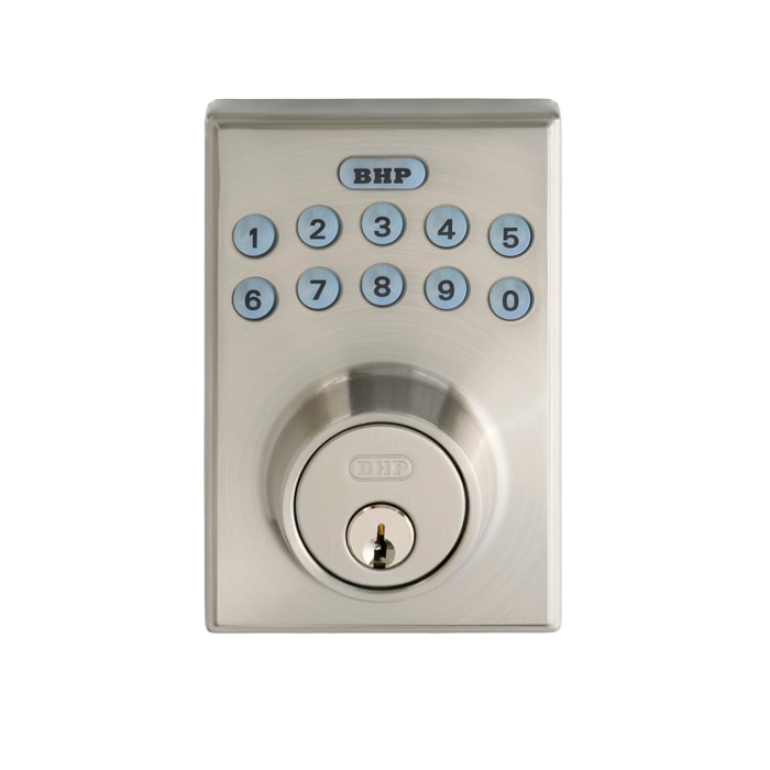 Electronic Deadbolt in Satin Nickel
