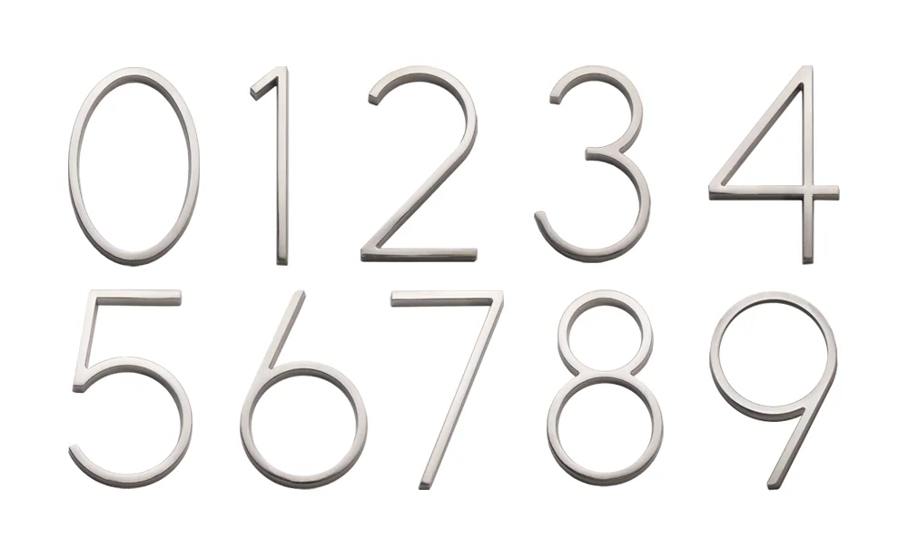 Sure-Loc 5″ Floating House Numbers in 15 Satin Nickel