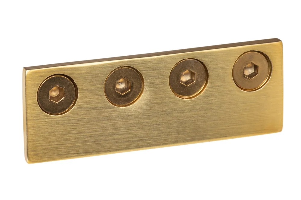 Sure-Loc Barn Door Rail Connector in SB Satin Brass