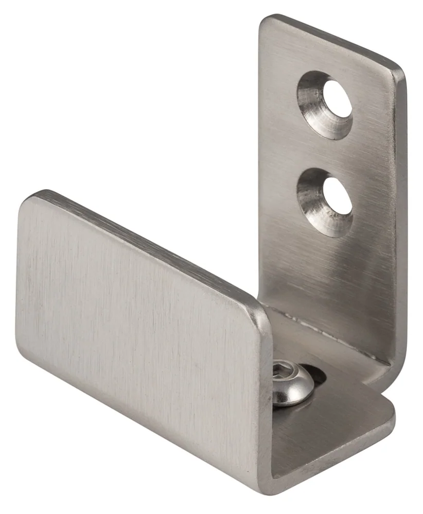 Sure-Loc Barn Track Floor Guide, Wall Mounted in 15 Satin Nickel