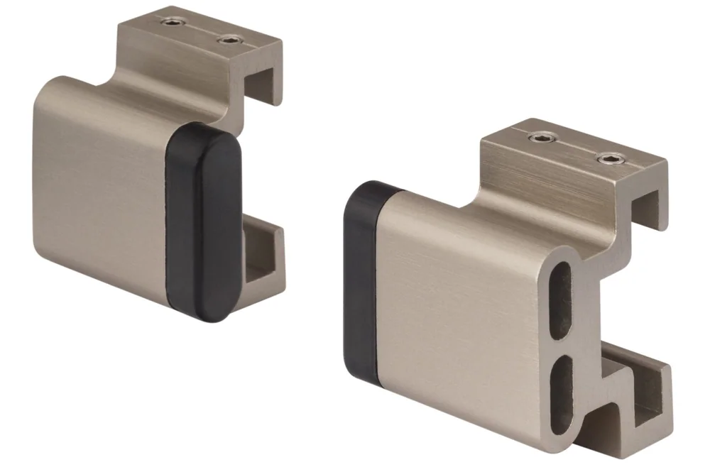 Sure-Loc Barn Track Stop Pair in 15 Satin Nickel